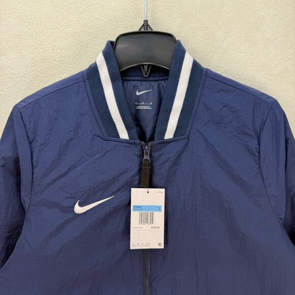 NIKE WOMEN'S MEDIUM NAVY BLUE BENCH MID THIGH QUILTED JACKET DC9103-419 - Picture 2 of 6